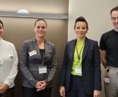 Pictured from left to right: John Yip (SE Health), Lhori Webster (Minister O’Regan’s Office), Estelle Ethier (Hôpital Montfort), Tania Testa (London Health Sciences Centre), Eric Nicol (Minister O’Regan’s Office), Dominic Giroux (Hôpital Montfort)